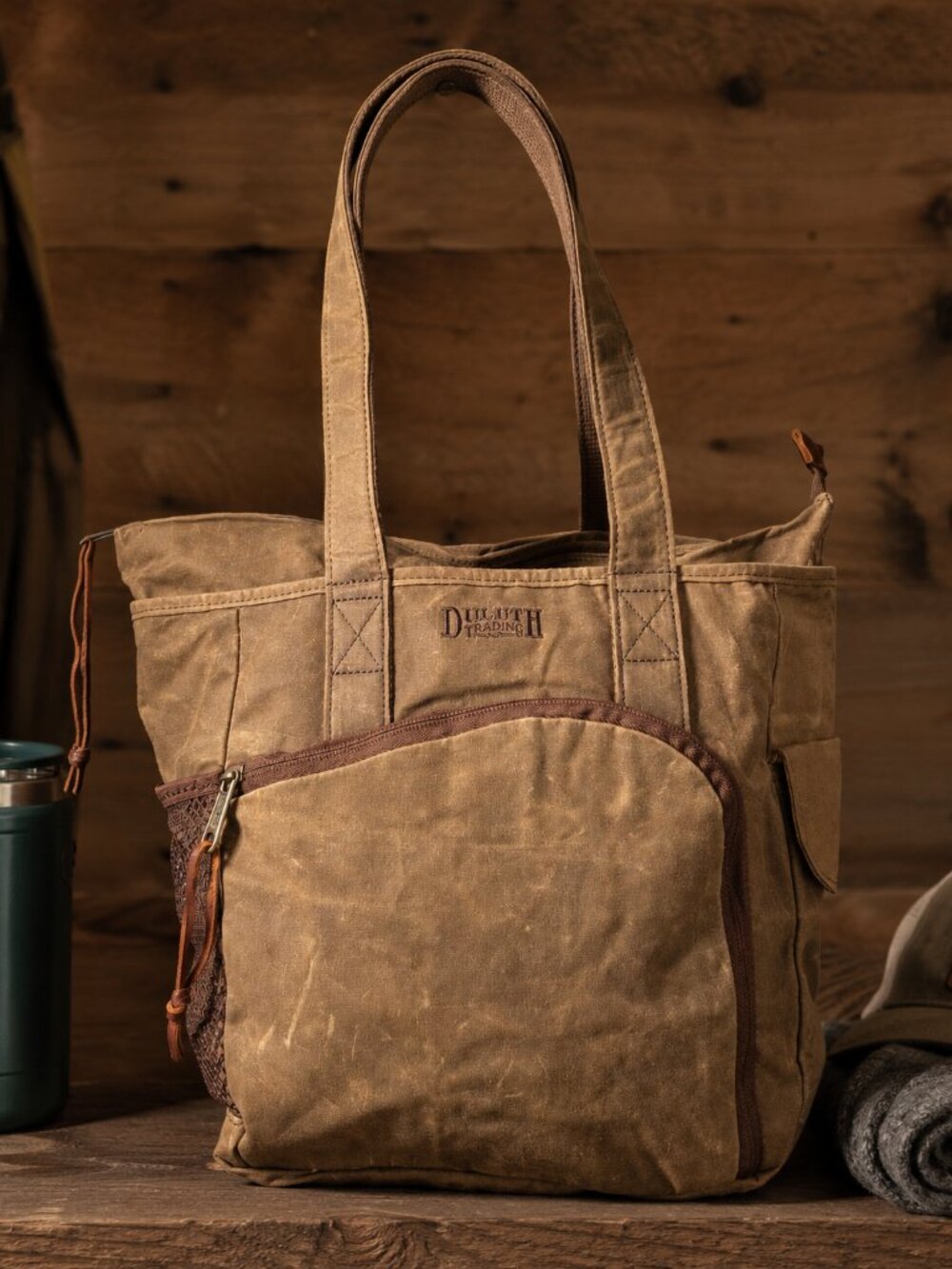 Duluth Trading Messenger Tote Brown Canvas Shoulder Bag